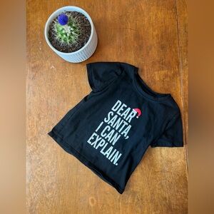 Black Kids' Holiday Tee - "Dear Santa, I Can Explain."